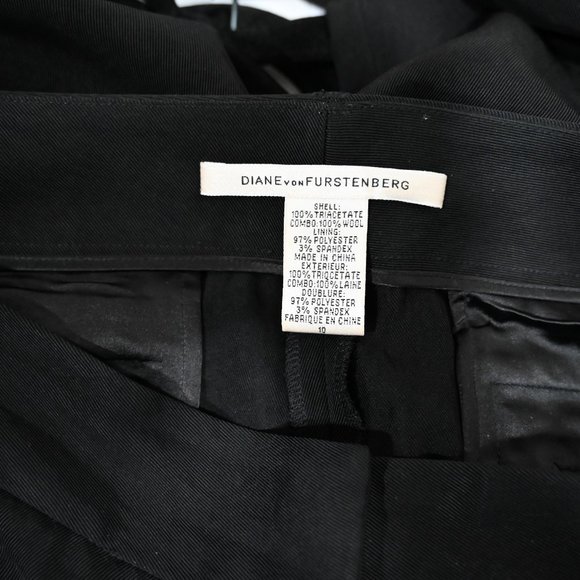 Diane Von Furstenberg Size 10 Wide Leg Black Pants | SIze 10 - Picture 8 of 9